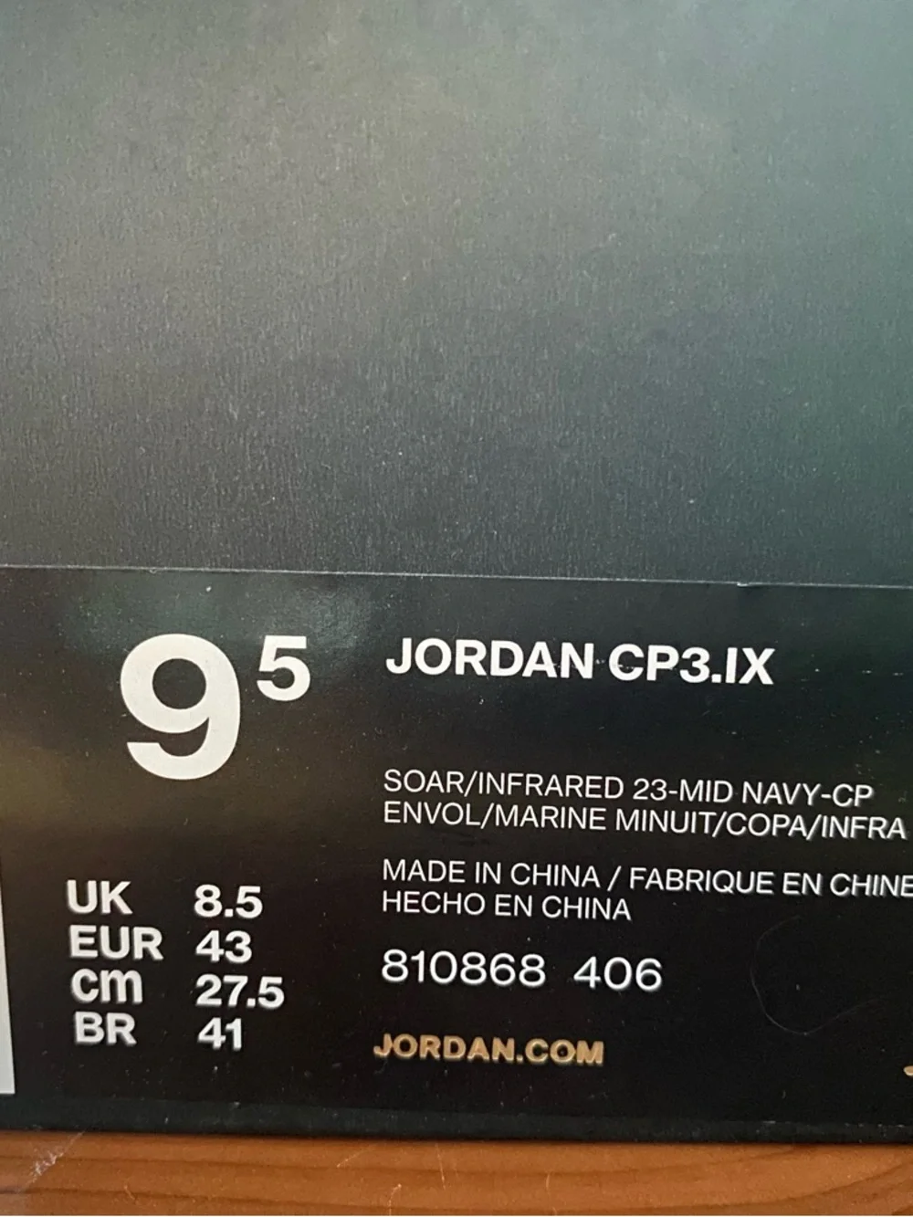 Jordan CP3.IX

Men’s Size 9.5 - Picture 3 of 4